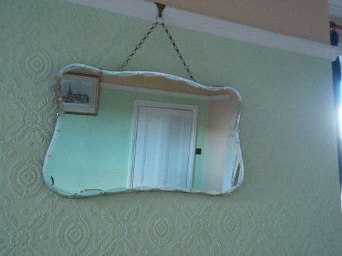 Vintage large art deco beveled - art,