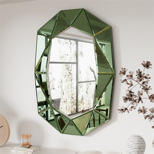 Green glass art - art, irregular