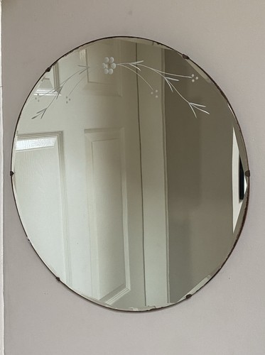 Art deco mirror 1930s etched - art,