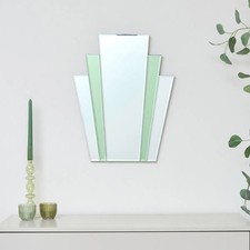 Art Deco Green Glass Fan Wall