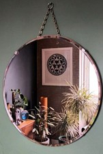 Large Round Art Deco Frameless